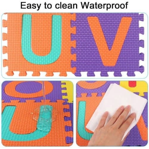 Kids Eva Puzzle Mats Alphabet & Numbers- Multicolor