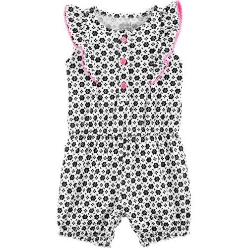 Child Of Mine Baby Girl Ruffle Sleeve 1 Piece Romper