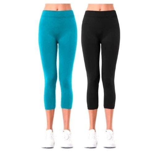 3/4 Capri Leggings - 2 Pieces - Black & Blue