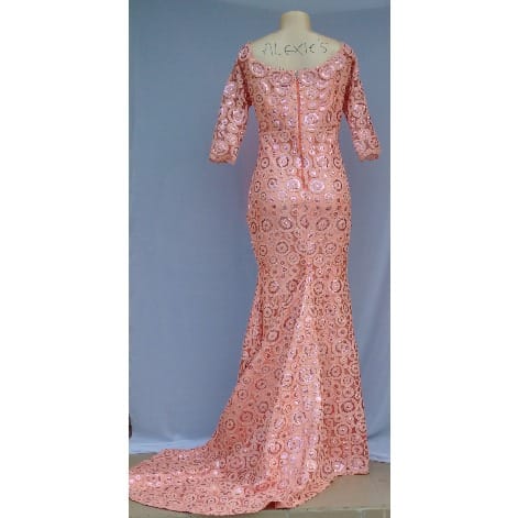 Women's Shimmering Evening Dress - Peach