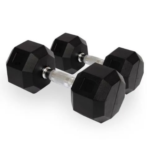 De Young 10kg Rubber Hex Dumbbell Pair