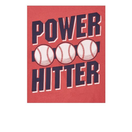 Boys Power Hitter Graphic Tshirt - Coral Navy