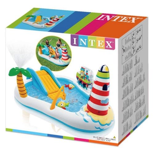 Fishing Fun Play Center Inflatable Kiddie Pool With Electric Pump