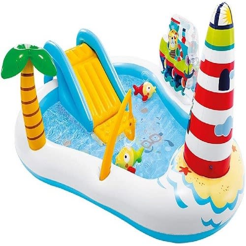 Fishing Fun Play Center Inflatable Kiddie Pool With Electric Pump