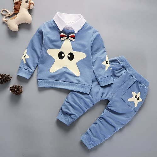 Boys Triple Star Clothing Set - Skyblue