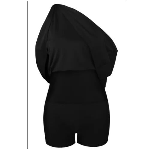 Ladies Stripes Swim dress -1 Piece - Black/ White