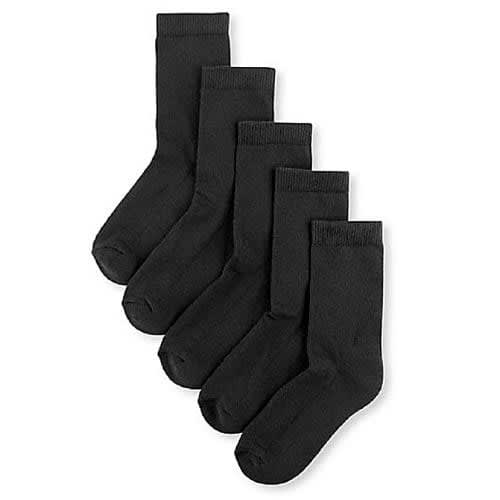 Kid's Unisex  School Socks - Black - Set Of 6