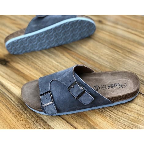 Unisex Grey Suede Birkenstocks Slide
