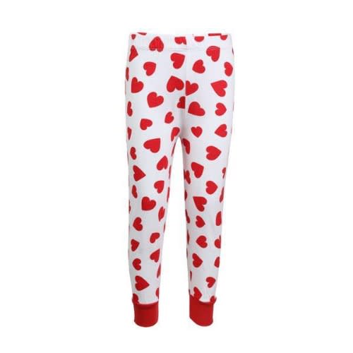 Girls Heart Print Pyjamas Set - White And Red