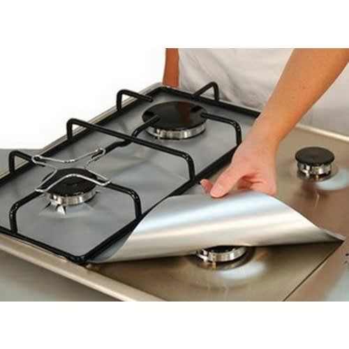 Reusable And Non-stick 2pc Gas Burner Protector Cover Liner - Silver