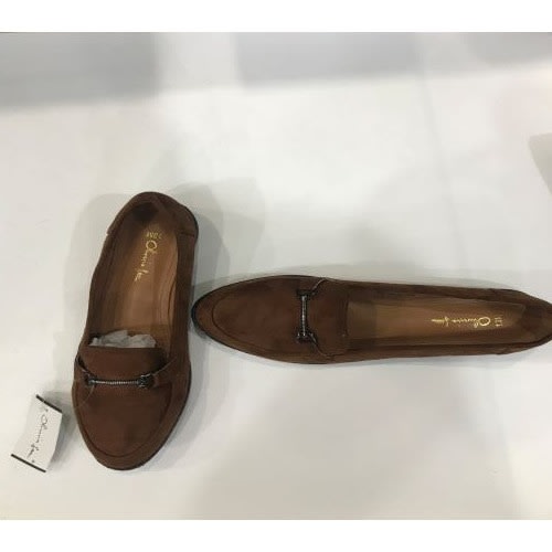 Ladies Brown Loafers With Black Sole And Silver Tassel
