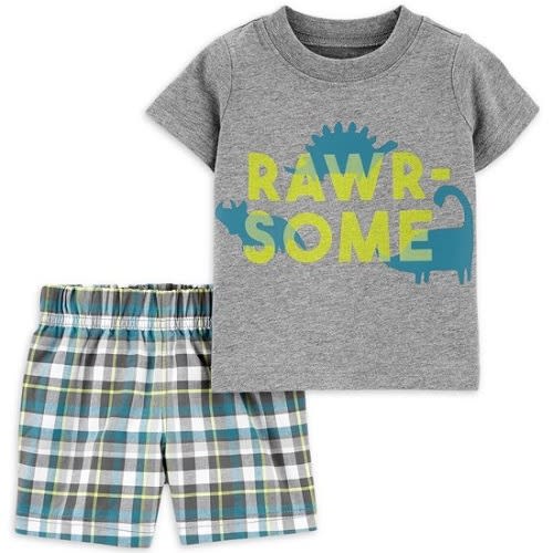 Child Of Mine Baby Boys “rawsome” T-shirt Top & Shorts Set.