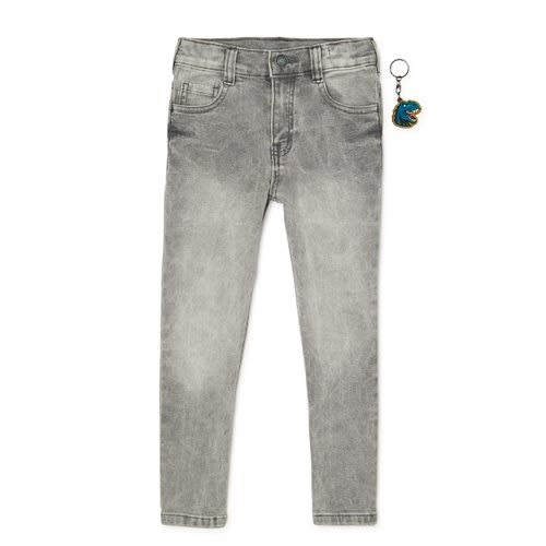 365 Kid's Boys Skinny Jeans Denim Pant Trouser & Keyholder - Acid Grey Wash