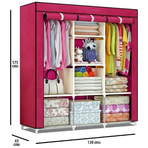 3 Column Wardrobe Clothes Organizer - Wine