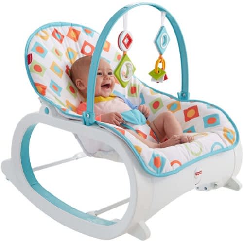 Infant-To-Toddler Rocker - Soothing Baby Seat With Removable Bar - Geo Diamonds