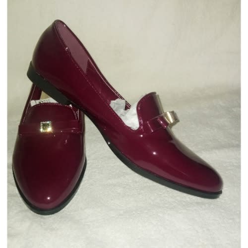 Ladies Flat Shoe-Wine
