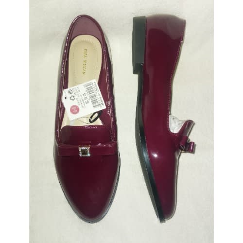 Ladies Flat Shoe-Wine