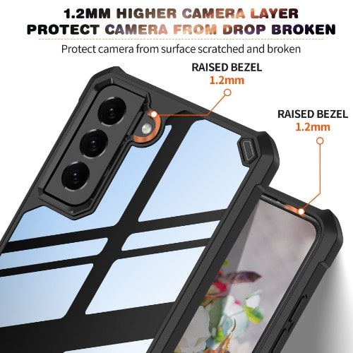Samsung Galaxy S21 Fe Rugged & Transparent Case-Black