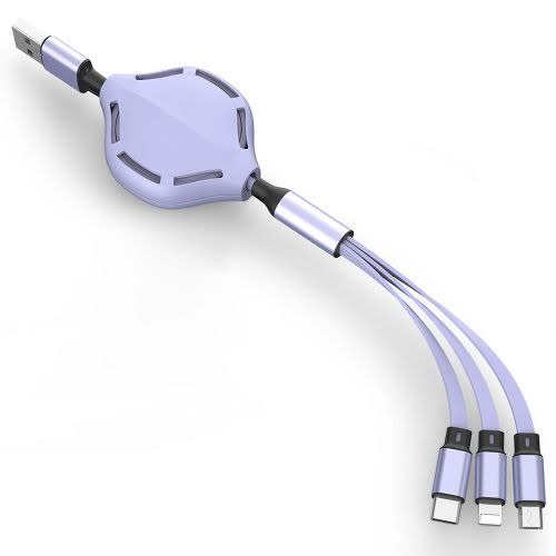 Retractable 3 In 1 Usb Cable 4ft Skeleton Multi Charging