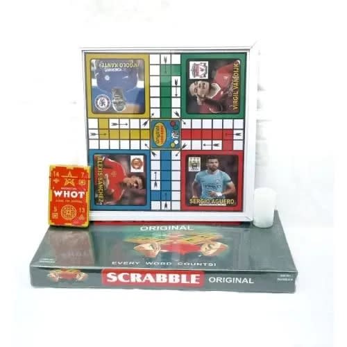 Scrable + Ludo+ Whot Card Games