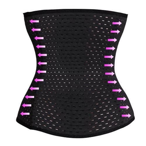 Women  Steel Bones Corset Waist Shaper- Black