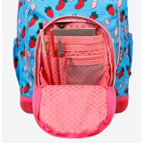 Strawberry 16" Lolli 2 Piece Set Rolling Backpack And Lunchbag