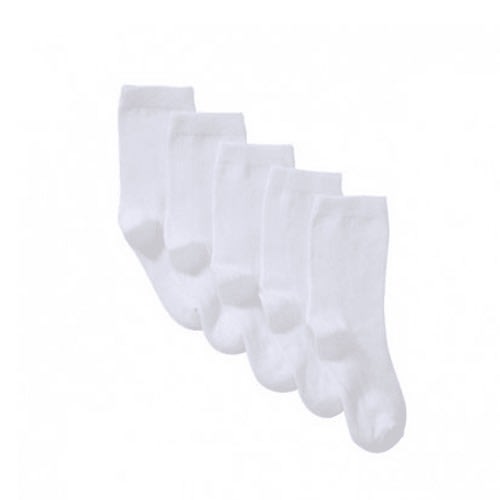 5-pack Plain White Socks