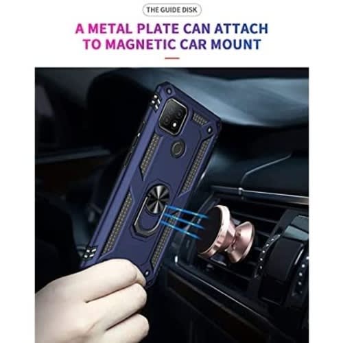 Rugged Armor Back Cover For Oppo A15 Blue