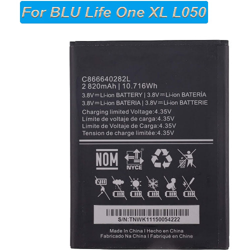 Replacement Battery  Onexl L050 Life Xl Qmobile Z8 Plus For Blu C866640282l