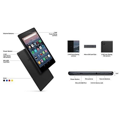 32gb Storage Fire Hd Tablet With Alexa - 8" - 2gb Ram + Orange Rotation Proof Case