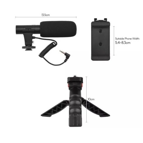 Video Making Kit - With Tripod Stand - Remote - Led Light - Microphone