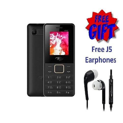2160 Wireless Fm, Bright Torchlight, Call Recorder, Dual Sim Mobile -black + Free Earphone