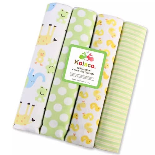 Baby Receiving Blanket - Flannel - Color Green