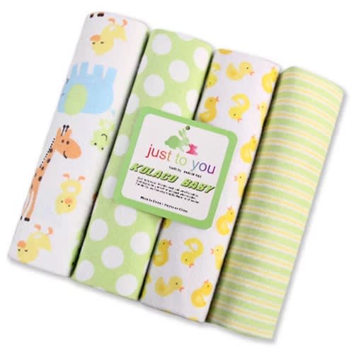 Baby Receiving Blanket - Flannel - Color Green