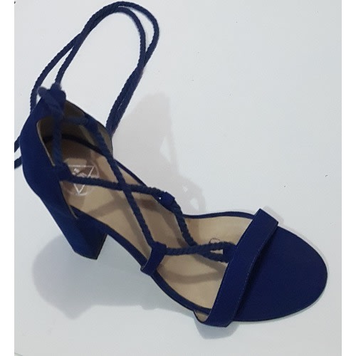 Ladies Block Heeled Sandals - Royal Blue