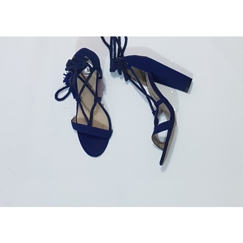 Ladies Block Heeled Sandals - Royal Blue