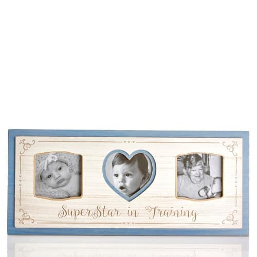Superstar In Training 3-Section Wood Picture Frame - Blue