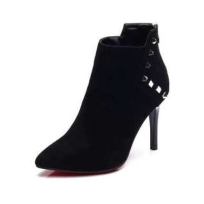 Lady's Suede Ankle Shoe- Faux Leather