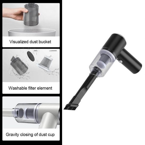 Portable 2 In 1 Vacuum Cleaner For Home & Car With Led Light