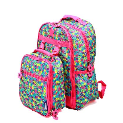 Jworld 16" Floral 2 Piece Set Backpack And Lunchbag