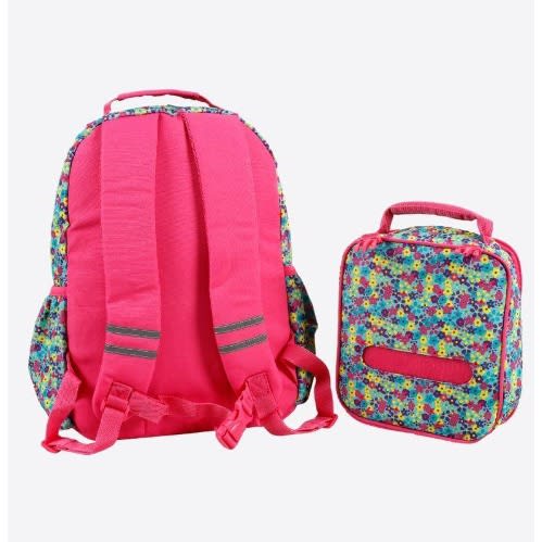 Jworld 16" Floral 2 Piece Set Backpack And Lunchbag