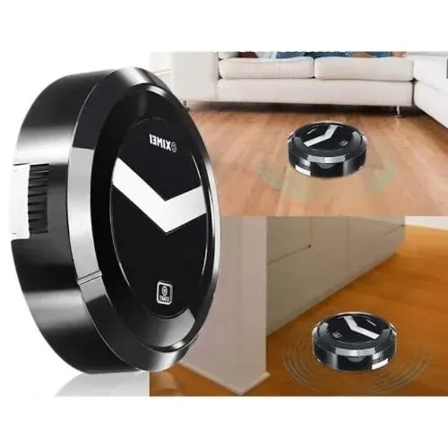 Smart Robot Rechargeable Automatic Vacuum Cleaner - Black