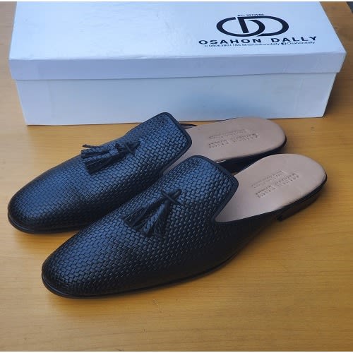 Osahon Dally - Full Tassel Mules  - Half Shoe - Black