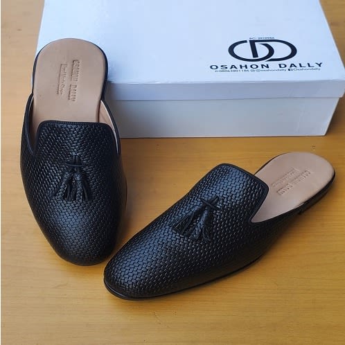Osahon Dally - Full Tassel Mules  - Half Shoe - Black