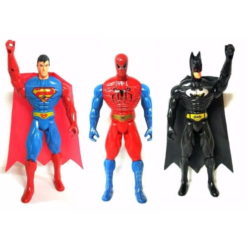 Bundle Of Super Man + Spider Man & Bat Man Super Hero Toys