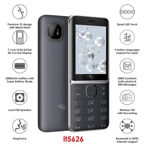 5626 2.8" Screen - 2500mah Battery - Triple Sim - Loudspeaker - Black