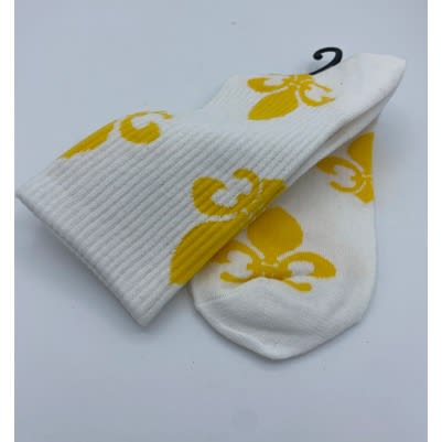 Men's Patterned Cotton Socks - Yellow & White