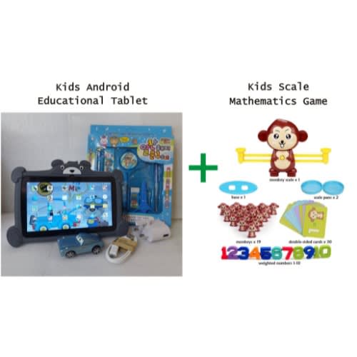 T279 - Kids Android Educational Tab - WiFi - 1GB/16GB & Monkey Balance Math's Game - Grey