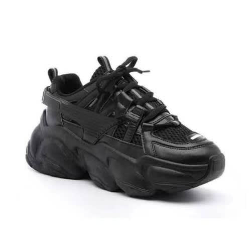Ladies Rugged Vulcanized Sneakers - Black