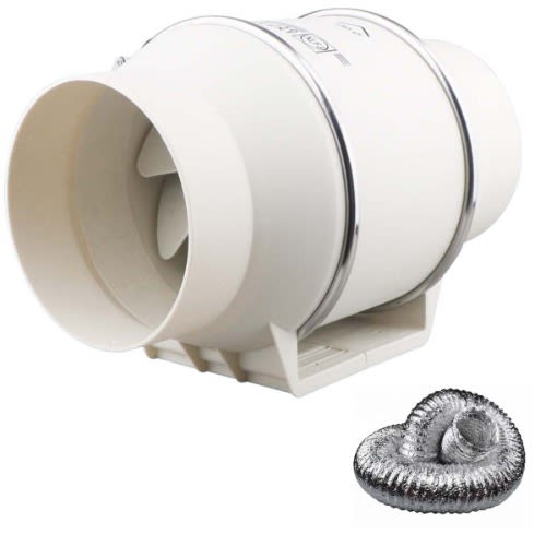 150mm Mixed Flow In-line Duct Exhaust Fan With 5.5 Meter Air Duct Hose